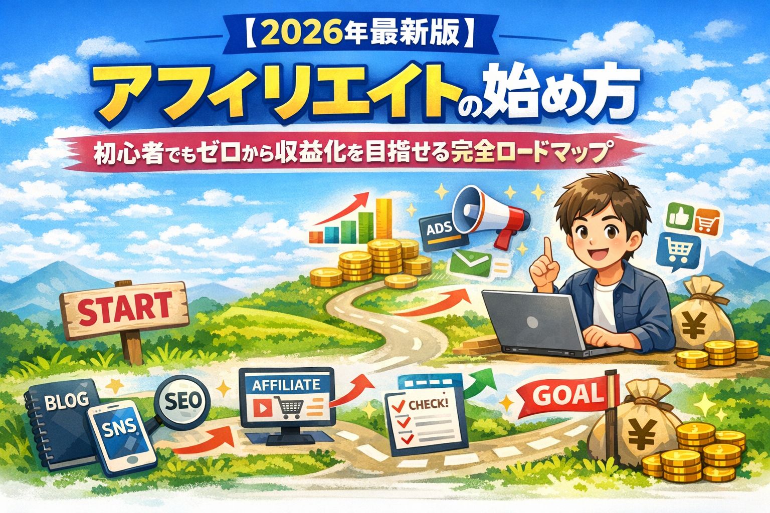 【2026年最新版】アフィリエイトの始め方｜初心者でもゼロから収益化を目指せる完全ロードマップ