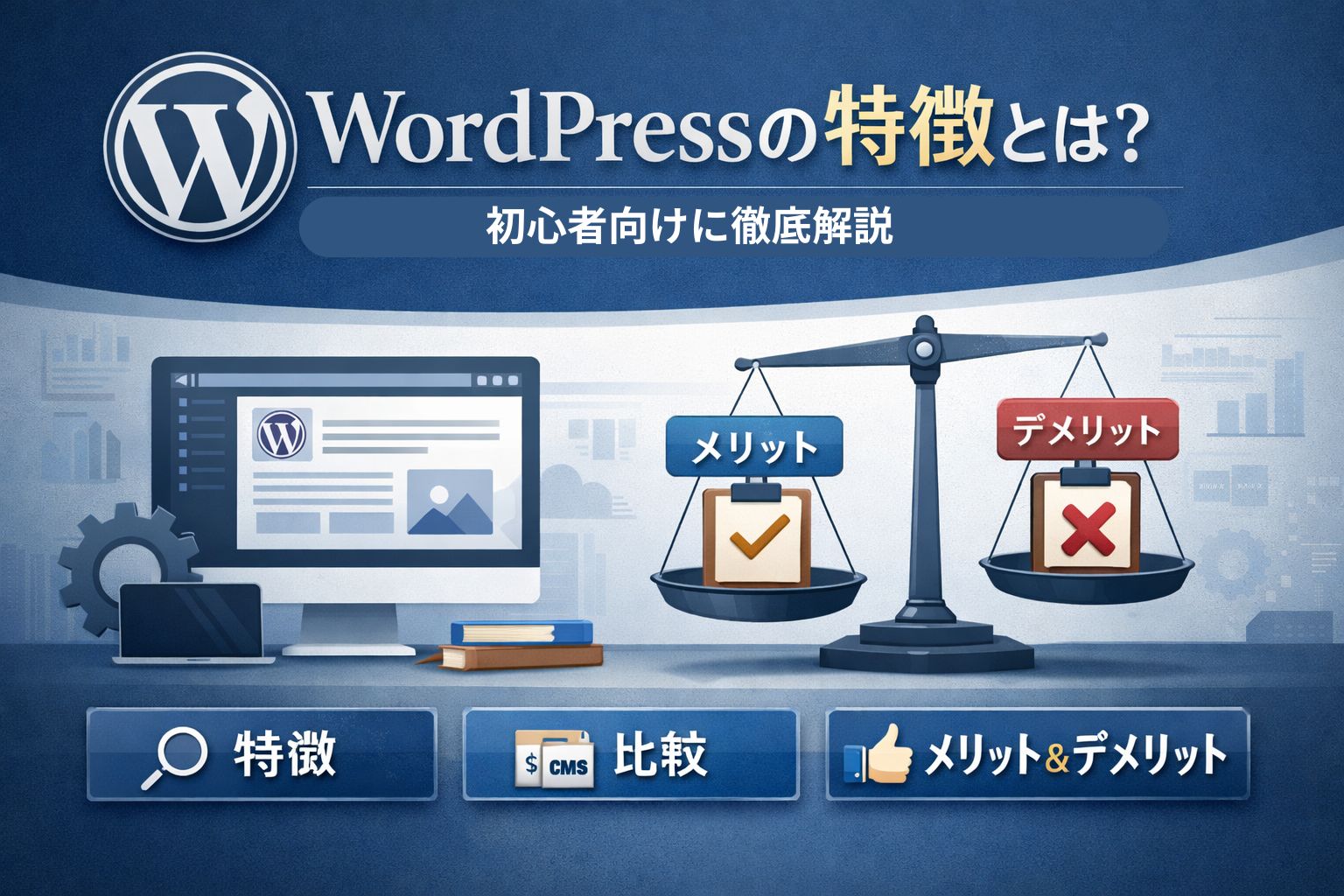 WordPressの特徴とは？他CMSとの違い・メリット・デメリットを初心者向けに徹底解説