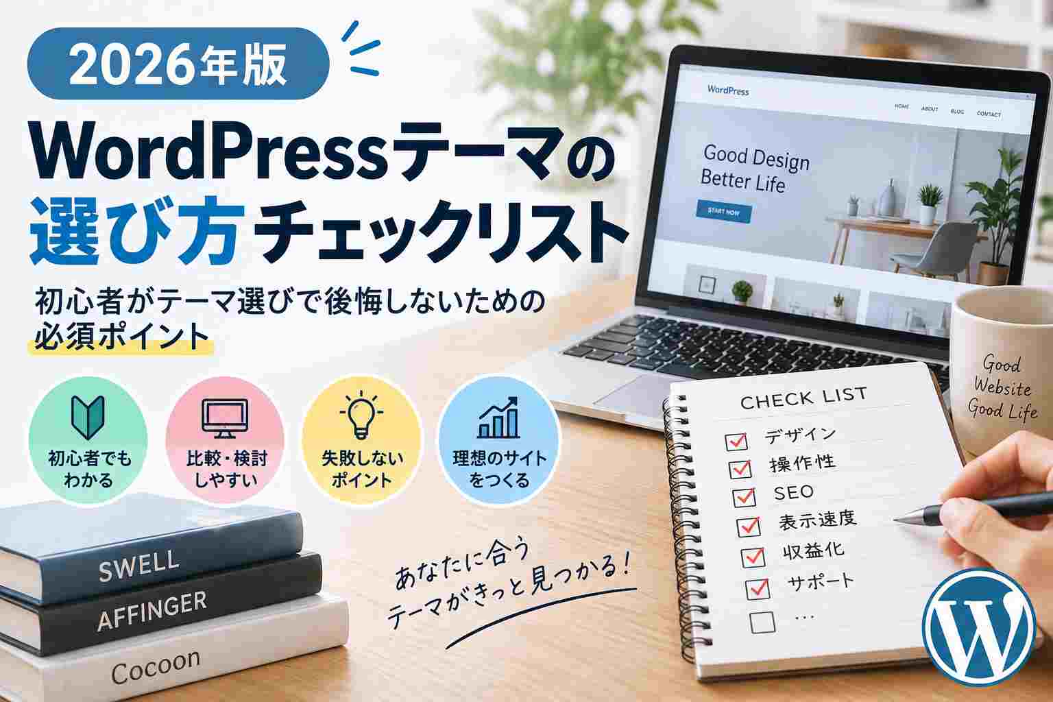 【2026年版】WordPressテーマの選び方チェックリスト12項目｜初心者が購入前に確認すべきポイント