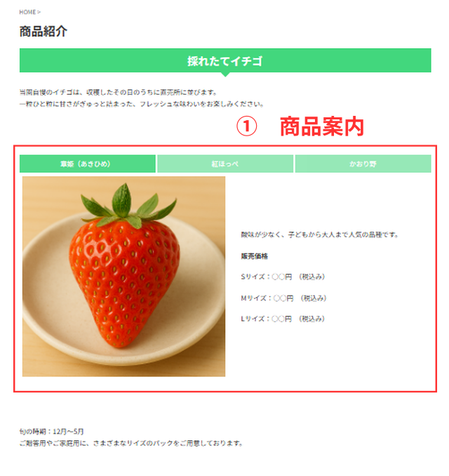 商品紹介ページ