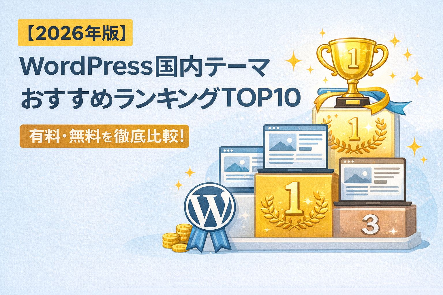 【2026年版】WordPress国内テーマおすすめランキングTOP10｜有料・無料を徹底比較！