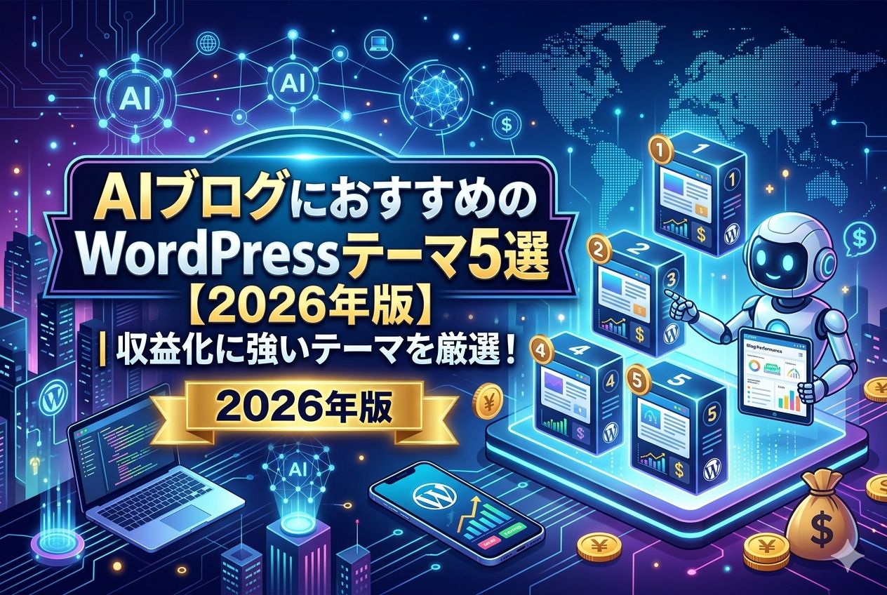 AIブログにおすすめのWordPressテーマ5選【2026年版】｜収益化に強いテーマを厳選！