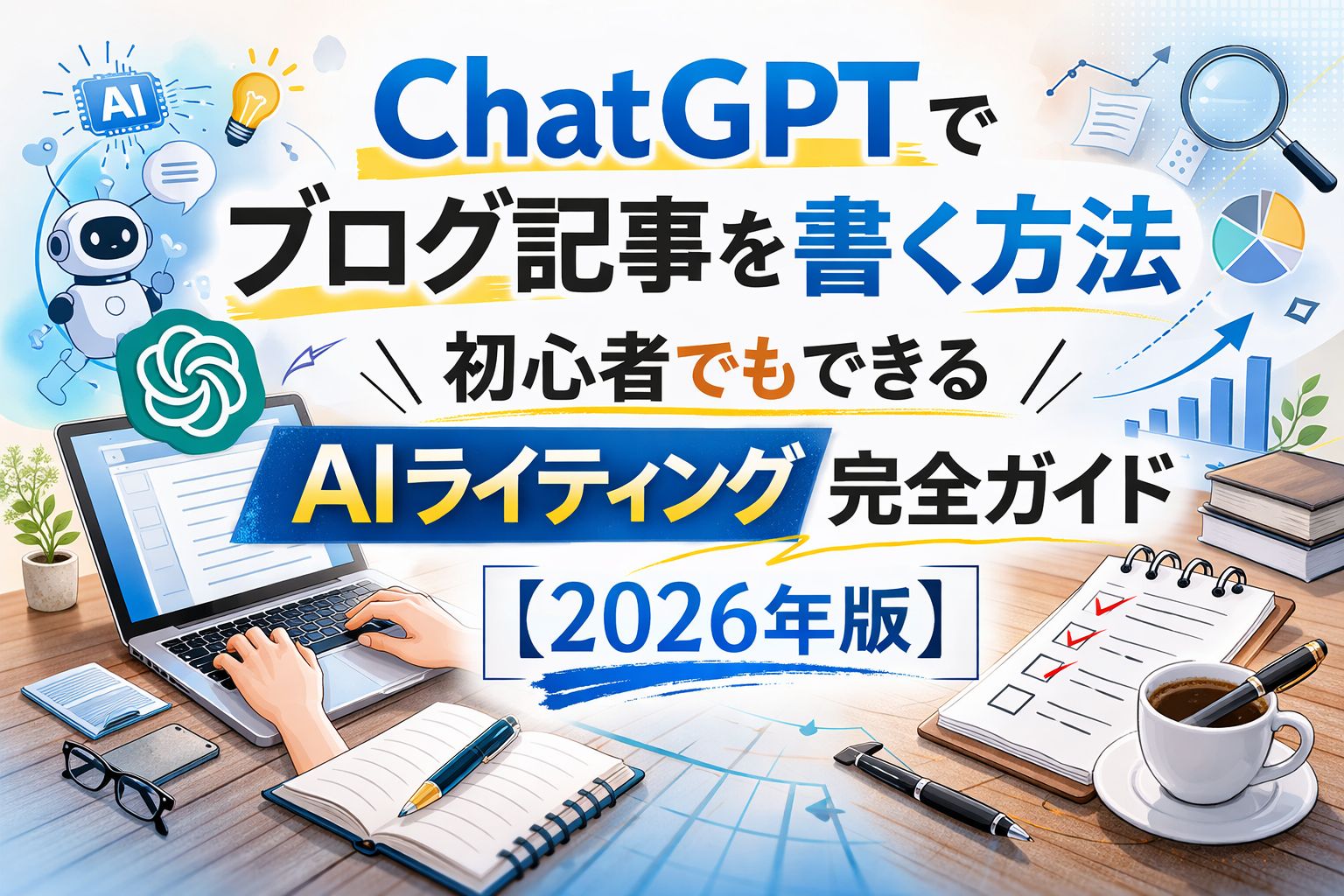 ChatGPTでブログ記事を書く方法｜初心者でもできるAIライティング完全ガイド【2026年版】