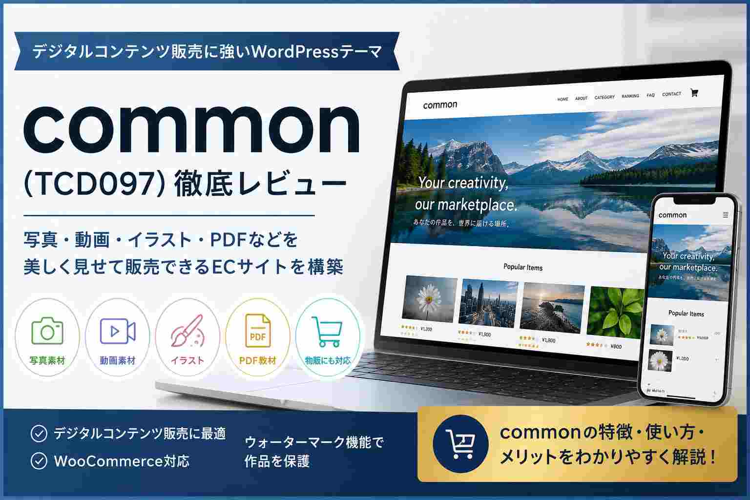 common（TCD097）徹底レビュー｜デジタルコンテンツ販売におすすめのWordPressテーマ